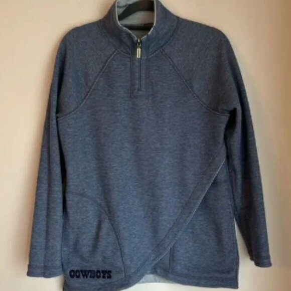 Tommy Bahama Women NFL Dallas Cowboys Reversible Onside Flip 1/2-Zip Jacket EUC - Picture 1 of 6